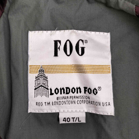 ロンドンフォグ LONDON FOG 90s カナダ製 裏地チェック エポレット ステンカラーコート メンズ  40 T/L